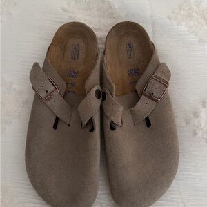 Birkenstock Tan Suede Mules